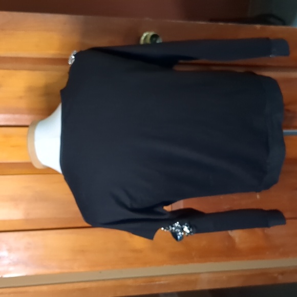 ZARGA* XL women's Long sleeve open shoulder distressed biker sweatshirt w/ - Picture 9 of 13